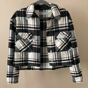 Zara cropped plaid jacket
